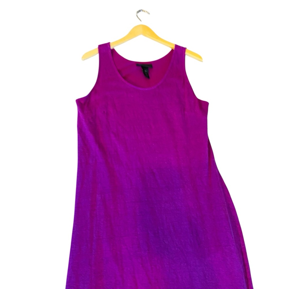 LANE BRYANT 14/16 SPICY ORCHID Linen Chiffon Sleeveless Maxi Dress - Picture 3 of 6